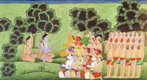 Lakshmana konsultoi apinaarmeijoiden päitä, Ramayanasta tekijältä Indian School