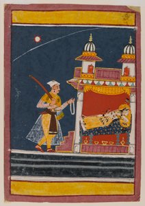 Lalita Ragini, n. 1650 (wc ja kultaa paperilla) tekijältä Indian School