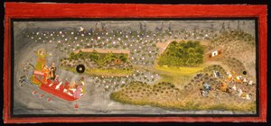 Maharana Jagat Singh II haukkojen ja villisian metsästys, n. 1740 tekijältä Indian School