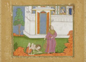 Majnun on pelkistetty objektitilaan, n. 1700 (läpinäkymätön wc ja kulta paperilla) tekijältä Indian School