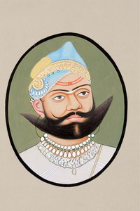 Pienoismalaus Maharaja Sajjan Singhistä 1874 tekijältä Indian School