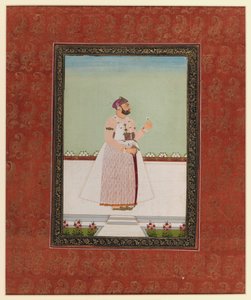 Munir al-Mulk Bahadur, 1875-1900 (läpinäkymätön wc ja kultaa paperilla) tekijältä Indian School