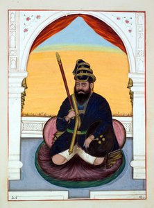 Phola Singh Nihang, kirjasta The Kingdom of the Punjab, sen Rulers and Chiefs, osa II, 30 akvarellitutkimuksen osio tunnistamattomalta intialaiselta taiteilijalta, n. 1840 (wc paperilla) tekijältä Indian School