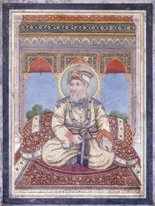 Akbar Shah II:n muotokuva, 1800-luvun alku tekijältä Indian School