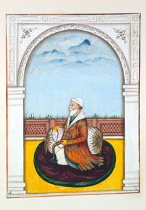 Rajah Dina Nath-Bahadur, kirjasta The Kingdom of the Punjab, its Rulers and Chiefs, osa I, 27 akvarellitutkimuksen osio tunnistamattomalta intialaiselta taiteilijalta, n. 1840 (wc paperilla) tekijältä Indian School