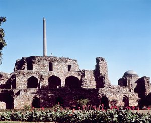 Firuz Shah Tughluqin (1351-88) perustaman Kotla Firuz Shahin linnoituksen rauniot tekijältä Indian School