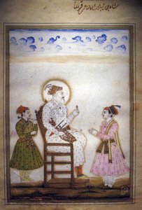 Shah Jahan istui avustajien kanssa tekijältä Indian School