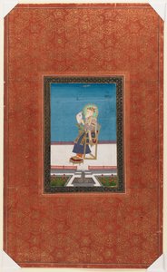 Shah Jahan haukalla, 1875-1900 (läpinäkymätön wc ja kultaa paperilla) tekijältä Indian School