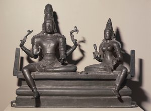 Shiva ja Parvati, Chola-dynastia, n.846 (pronssi) tekijältä Indian School
