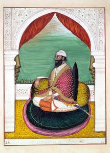 Sirdar Mangal Singh, kirjasta The Kingdom of the Punjab, its Rulers and Chiefs, osa I, 27 akvarellitutkimuksen osio tuntemattomalta intialaiselta taiteilijalta, n. 1840 (wc paperilla) tekijältä Indian School