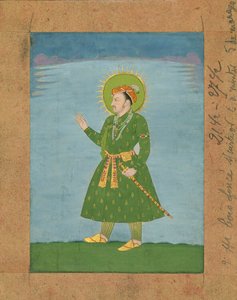 4. Mughal-keisari Jahangir (r. 1605-1627), n. 1600-luvun alun miniatyyrimaalaus (muste ja pigmentit ruskealle paperille) tekijältä Indian School