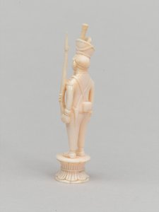 Valkoinen sotilas, shakkinappula, Intia, 1820 noin tekijältä Indian School