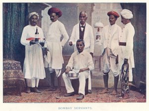 Intiaanit: Bombay Servants (värillinen kuva) tekijältä Indian photographer