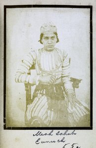 [Muotokuva] Meah Sahub, Eunuch, n. 1856-1857 (m/w valokuva)