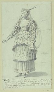 Chloris: viimeinen luonnos Henrietta Marialle, n. 1631 (kynä ja muste paperille) tekijältä Inigo Jones
