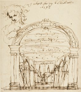 Kohtaus tuntemattomasta näytelmästä Cockpit-in-Courtissa tekijältä Inigo Jones