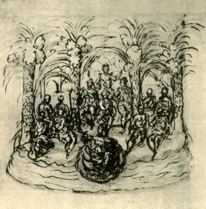 "The Maritime Chariot Containing the Queen and Masquers", c1635, 1942. tekijältä Inigo Jones