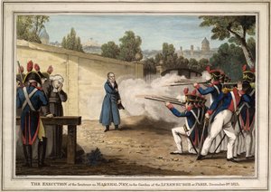 Marsalkka Michel Neyn teloitus lähellä Luxemburgin puutarhaa 7. joulukuuta 1815 1816 tekijältä Innocent Louis Goubaud