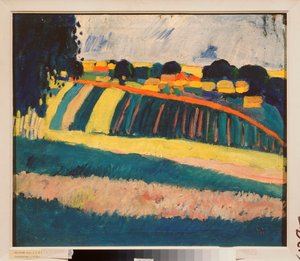 Maisema tiellä (Maisema tiellä) - Iosiph Solomonovich Shkolnik (1883-1926), öljy kankaalle, noin 1910 - venäläinen taide, 1900-luku, avantgarde - Valtion A Radishchev Art Museum, Saratov (Venäjä) tekijältä Iosiph Solomonovich Shkolnik