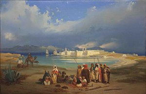 Suezin kannas, noin 1845 tekijältä Ippolito Caffi