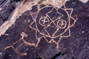 Anasazi Petroglyph (kalliotaide) kaiverrukset New Mexicossa