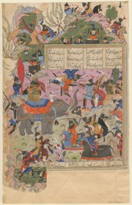 Iskandarin taistelu Zanjin kanssa Nizamin Khamsan käsikirjoituksesta, 1540-1545 tekijältä Iranian Master