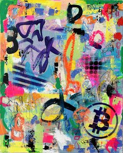 Värikäs Bitcoin-graffiti tekijältä Irene Chua