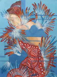 Punainen mekko ja chickadees, 2015 tekijältä Irina Corduban