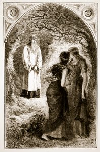 Pyhä Patrickin tapasivat neitsyet Fochlutin metsässä, Mary Cusackin (1829–1899) 1890-luvulla julkaistusta The Trias Thaumaturgasta tai Three Wonder-Working Working Saints of Irelandista tekijältä Irish School