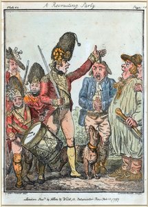 "Rekrytointijuhla" tekijältä Isaac (after) Cruikshank