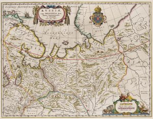 Venäjän kartta Lähde: Pohjois- ja Itäosa, 1630-luku tekijältä Isaac Abrahamsz. Massa