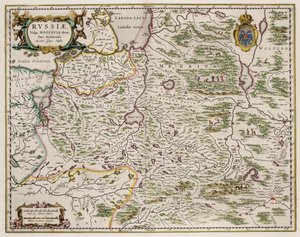 Länsi-Venäjän kartta: Pohjois- ja itäosa, 1664 tekijältä Isaac Abrahamsz. Massa
