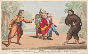 Eine Delitanti-Aufführung von Midas in Turnbridge Wells, Oktober 1792 tekijältä Isaac Cruikshank