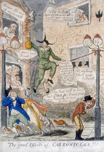 Hiilikaasun hyvät vaikutukset!, 1807 (käsinvärinen kaiverrus) tekijältä Isaac Cruikshank