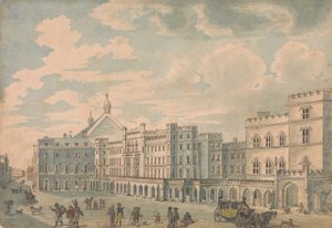 Näkymä Houses of Lords and Commonsille Old Palace Yardista tekijältä Isaac Cruikshank