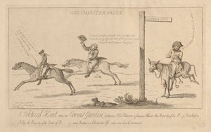 Westminster Races, poliittinen kuumuusjuoksu Covent Gardenissa tekijältä Isaac Cruikshank