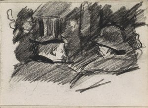 Mies ja nainen hattu, takaa katsottuna tekijältä Isaac Israels