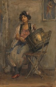 Nainen rumpali tekijältä Isaac Israels