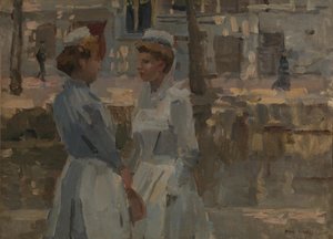 Kaksi palvelustyttöä kanavan varrella tekijältä Isaac Israels