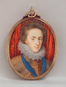 Henryn, Walesin prinssin (1594-1612) muotokuva n. 1610 (wc vellum) tekijältä Isaac Oliver
