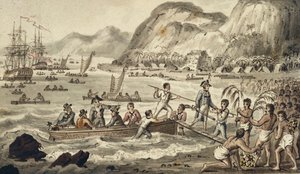Kapteeni Cook Landing "n Owyhee", Kapteeni Cookin matkoista tekijältä Isaac Robert Cruikshank