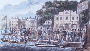 Promenade at Cowes, 1825 tekijältä Isaac Robert Cruikshank