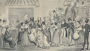In the Saloon at Covent Garden, 1821, 1920. Taiteilijat: Isaac Robert Cruikshank, George Cruikshank.