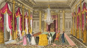 Tom, Jerry ja Logic vierailemassa Carlton Housessa, Pierce Eganin "Life in London", 1821-22 (värillinen akvatinta) tekijältä Isaac, Robert and George Cruikshank