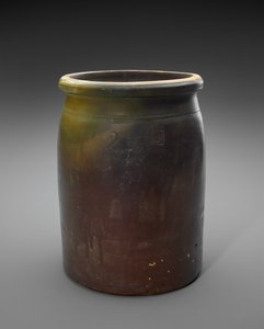 Crock, c. 1873-1882 (liukulasitettu kivitavara) tekijältä Isaac Suttles Pottery