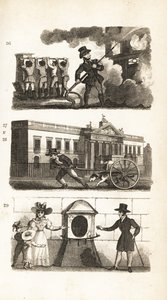 Palomoottori, tavaran piirtäminen kuorma-autossa, East India House ja London Stone tekijältä Isaac Taylor