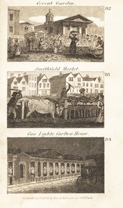Kaupat Regency Englandissa: Covent Garden, Smithfield Market ja kaasulamput Carlton Housessa tekijältä Isaac Taylor