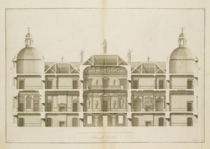 Houghton Hall: Itärintaman osa, kaiverrus Pierre Fourdrinier, 1735 (katso myös 64902 ja 64904) tekijältä Isaac Ware