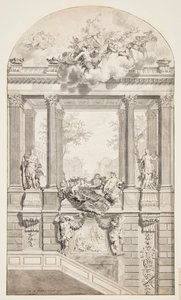 Design for Staircase, Voorst Castle, Haag, Alankomaat