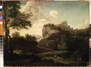 Isaac de Moucheronin (1667-1744) maalaus "Maisema" 1700-luvun Mikalojus Konstantinas Ciurlionisin taidemuseo, Kaunas, Liettua